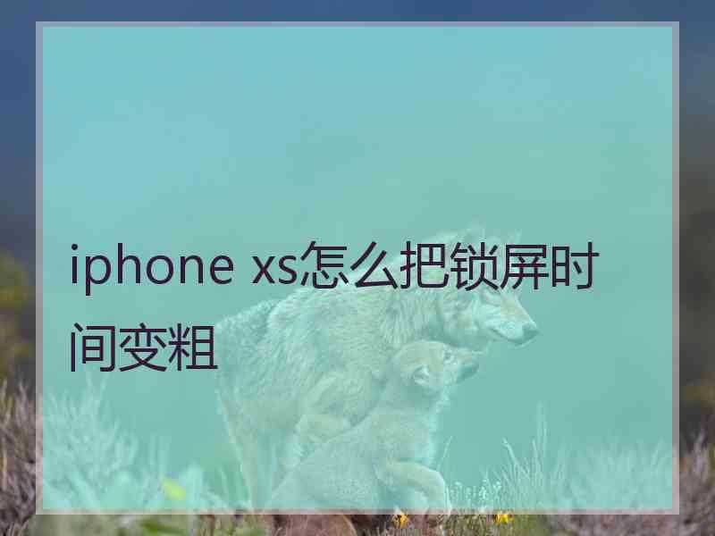 iphone xs怎么把锁屏时间变粗