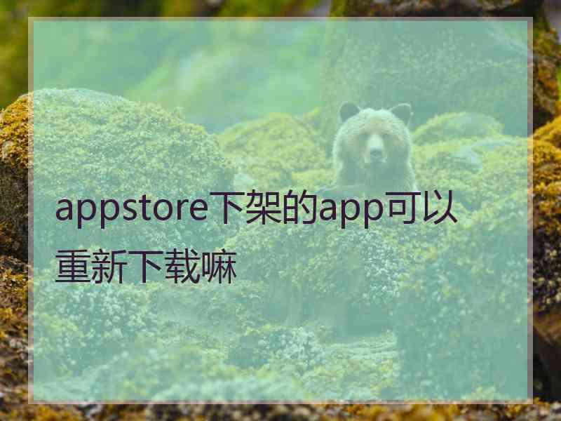 appstore下架的app可以重新下载嘛