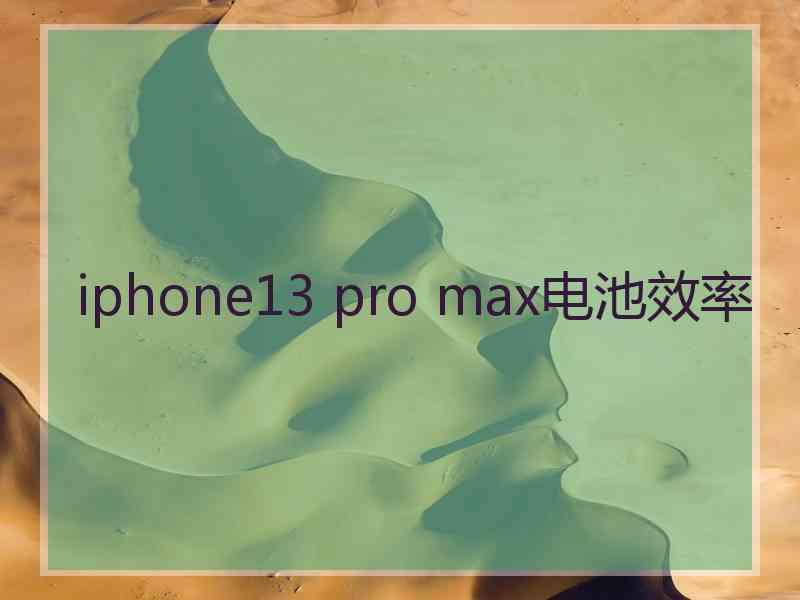 iphone13 pro max电池效率