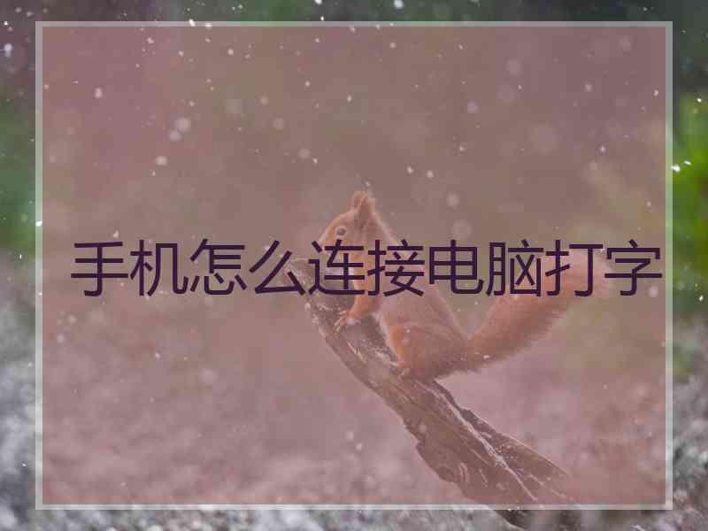 手机怎么连接电脑打字