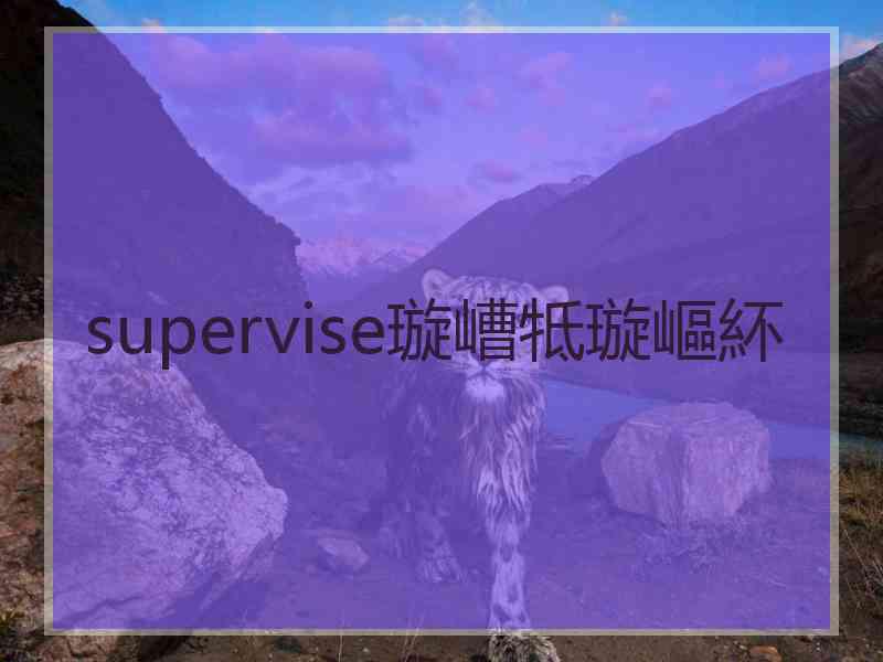 supervise璇嶆牴璇嶇紑