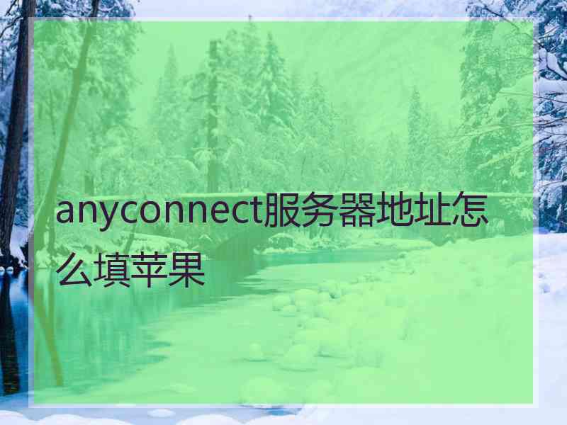 anyconnect服务器地址怎么填苹果