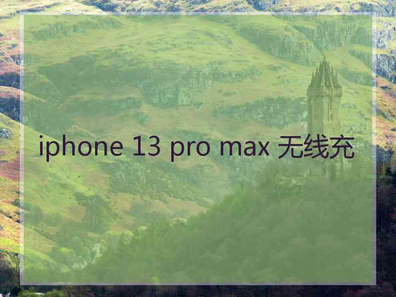 iphone 13 pro max 无线充