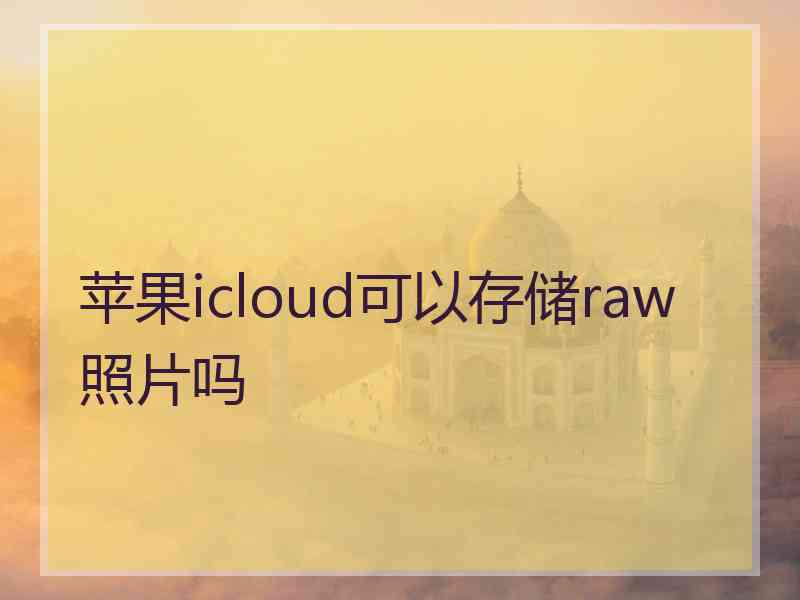 苹果icloud可以存储raw照片吗