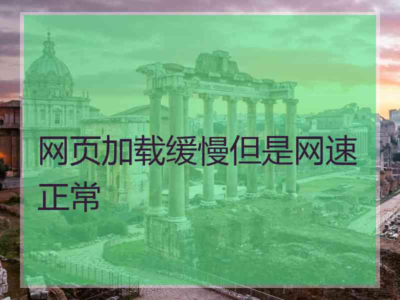 网页加载缓慢但是网速正常