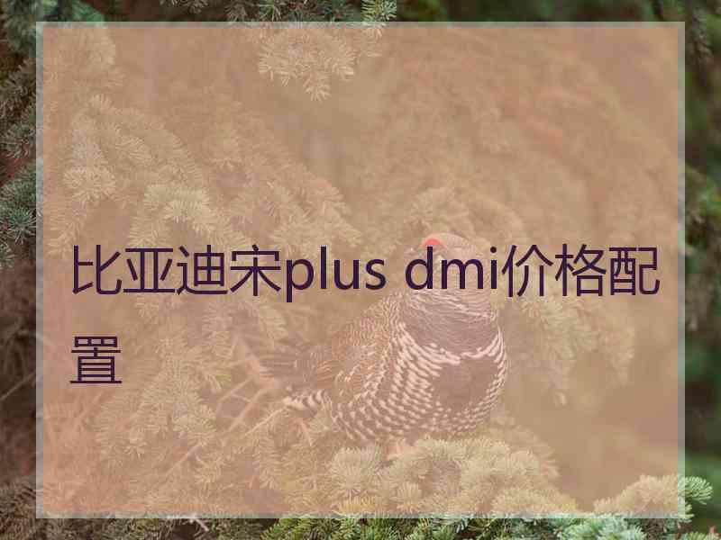 比亚迪宋plus dmi价格配置