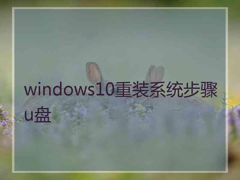 windows10重装系统步骤u盘