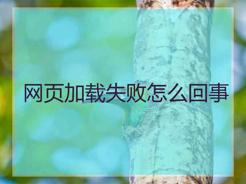 网页加载失败怎么回事