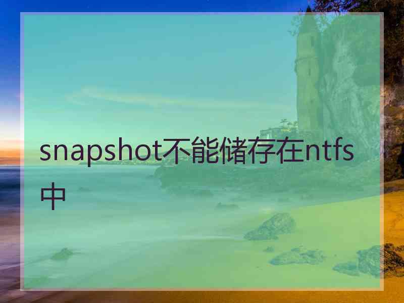 snapshot不能储存在ntfs中