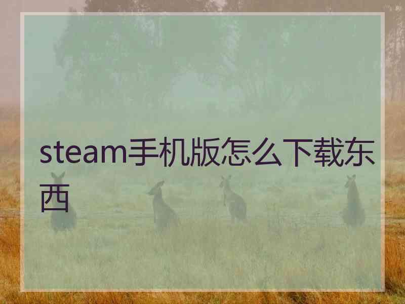 steam手机版怎么下载东西