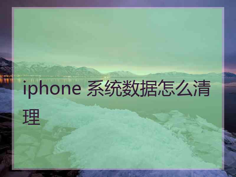 iphone 系统数据怎么清理