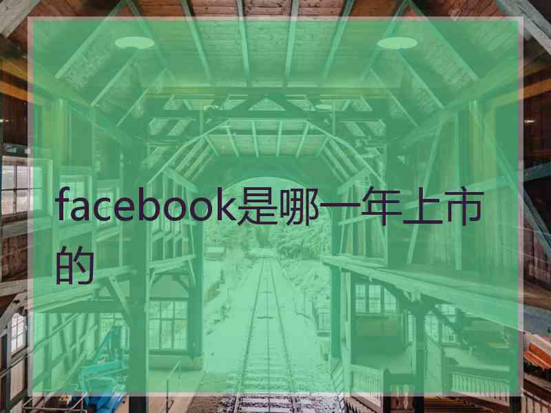 facebook是哪一年上市的