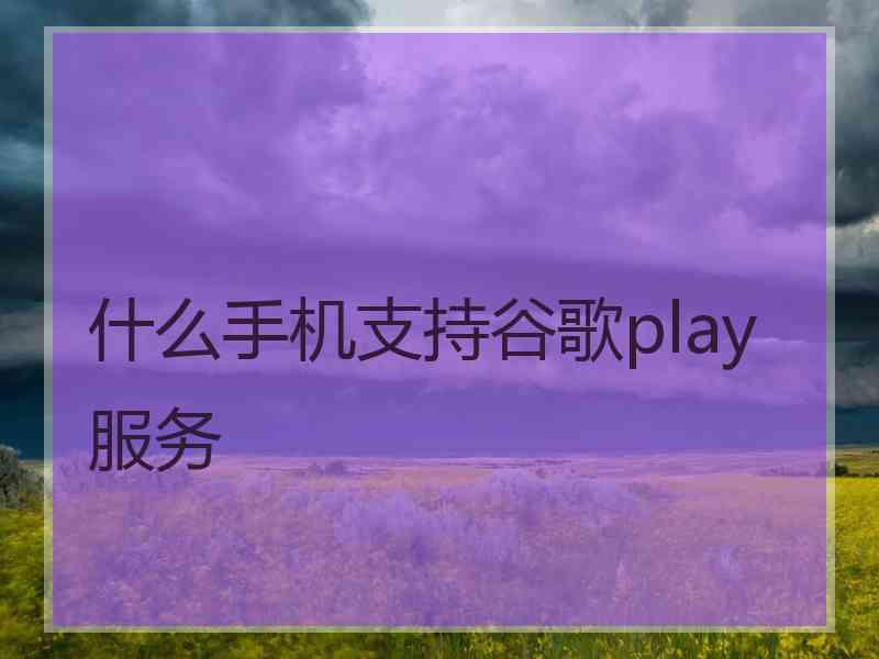 什么手机支持谷歌play服务