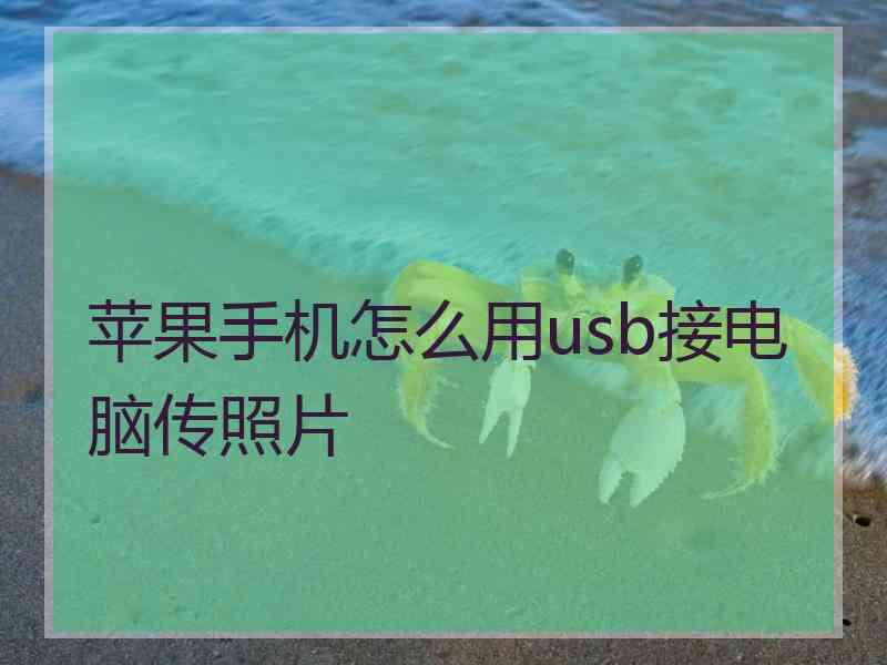 苹果手机怎么用usb接电脑传照片