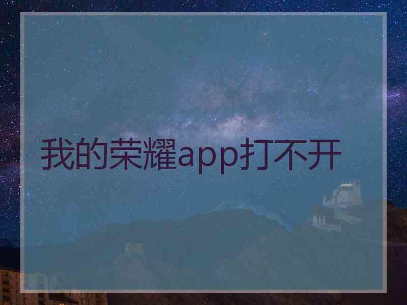 我的荣耀app打不开