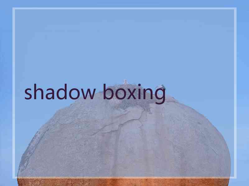 shadow boxing