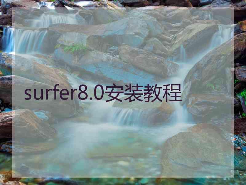 surfer8.0安装教程