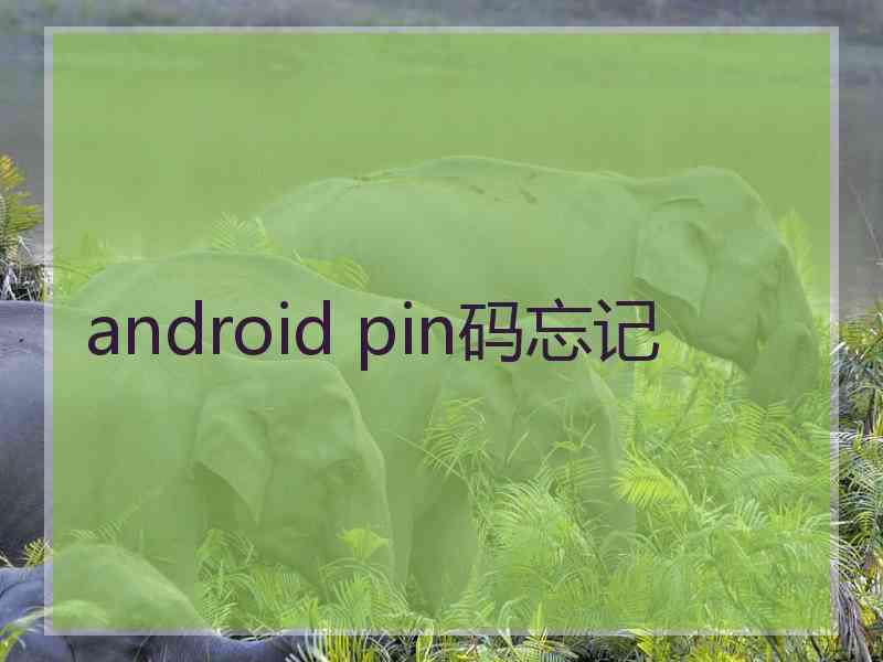 android pin码忘记