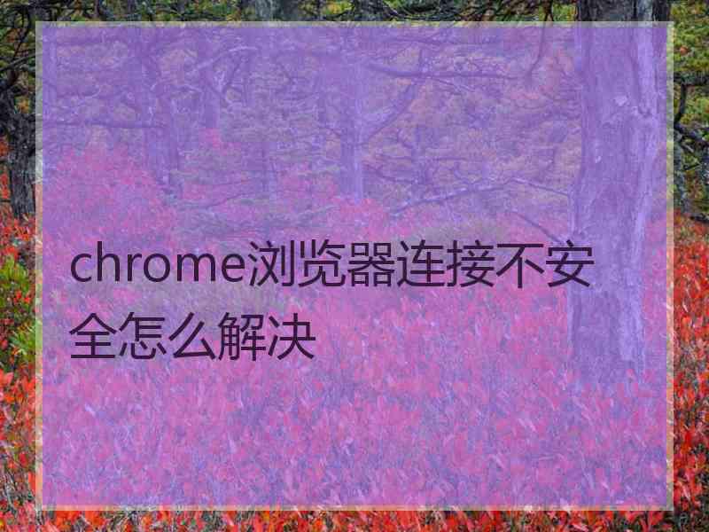 chrome浏览器连接不安全怎么解决