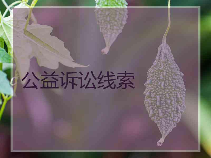 公益诉讼线索