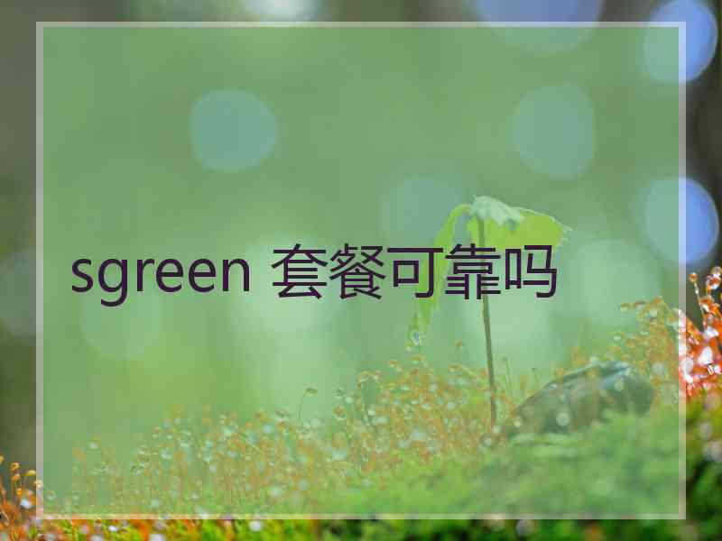 sgreen 套餐可靠吗