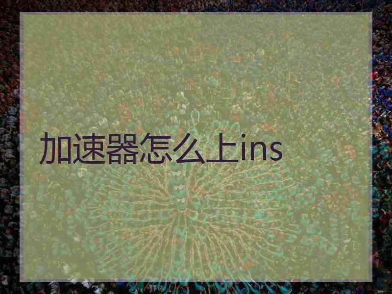 加速器怎么上ins