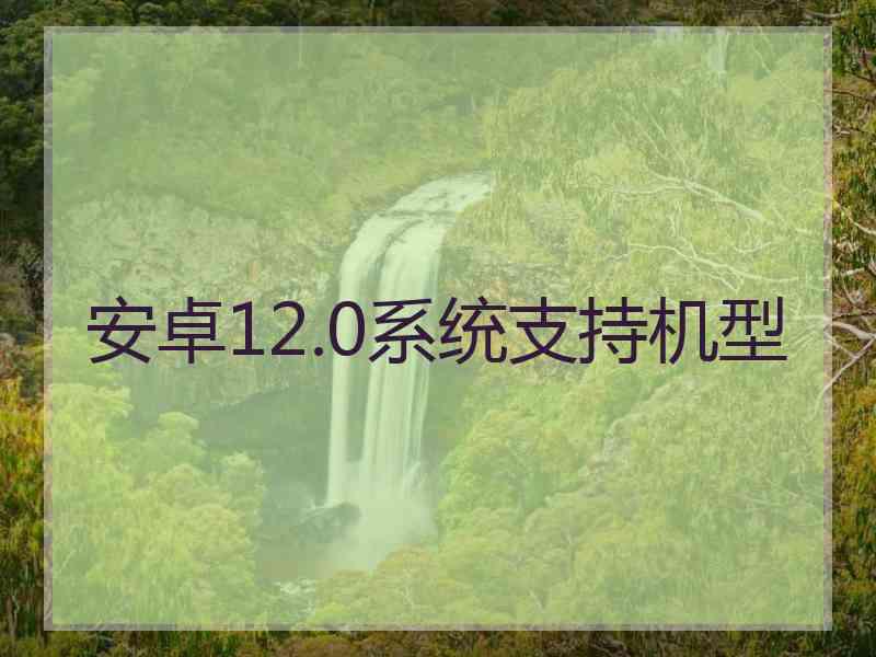 安卓12.0系统支持机型