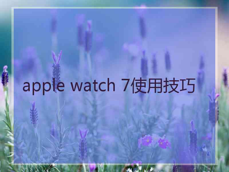 apple watch 7使用技巧