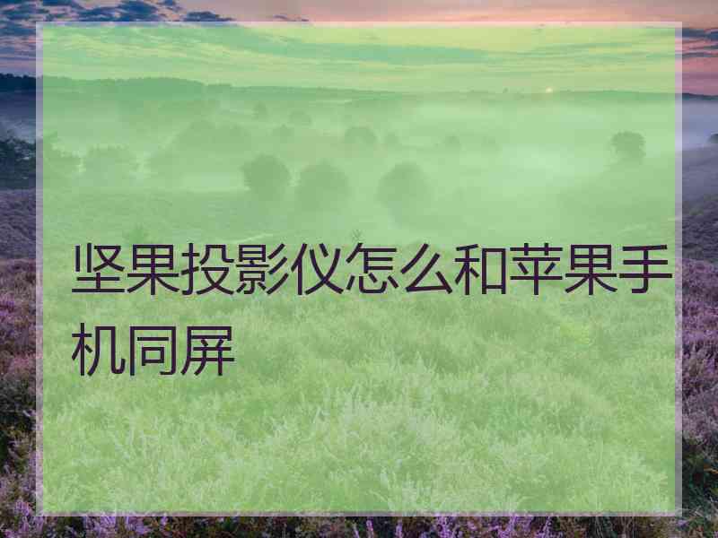 坚果投影仪怎么和苹果手机同屏