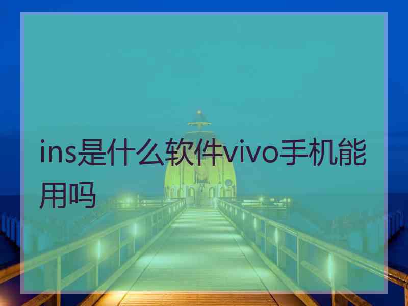 ins是什么软件vivo手机能用吗