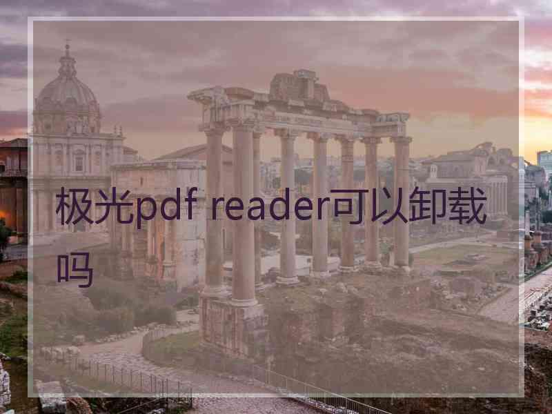 极光pdf reader可以卸载吗