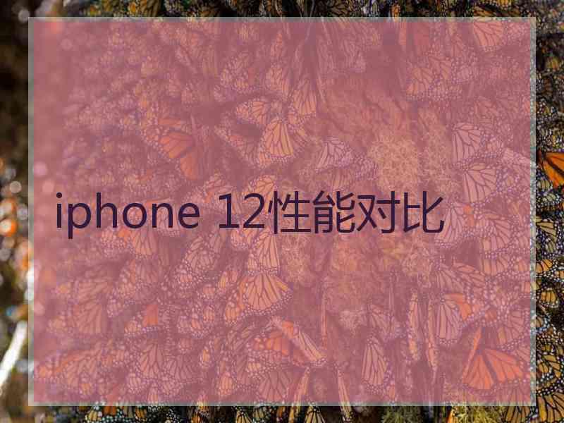 iphone 12性能对比