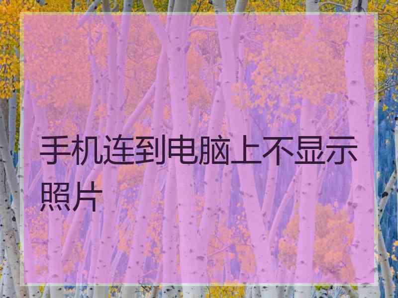 手机连到电脑上不显示照片