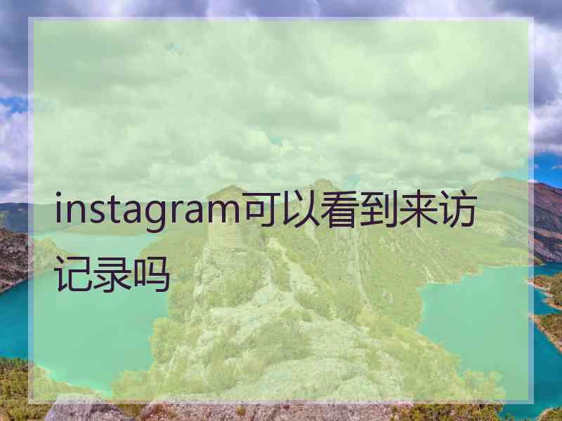 instagram可以看到来访记录吗