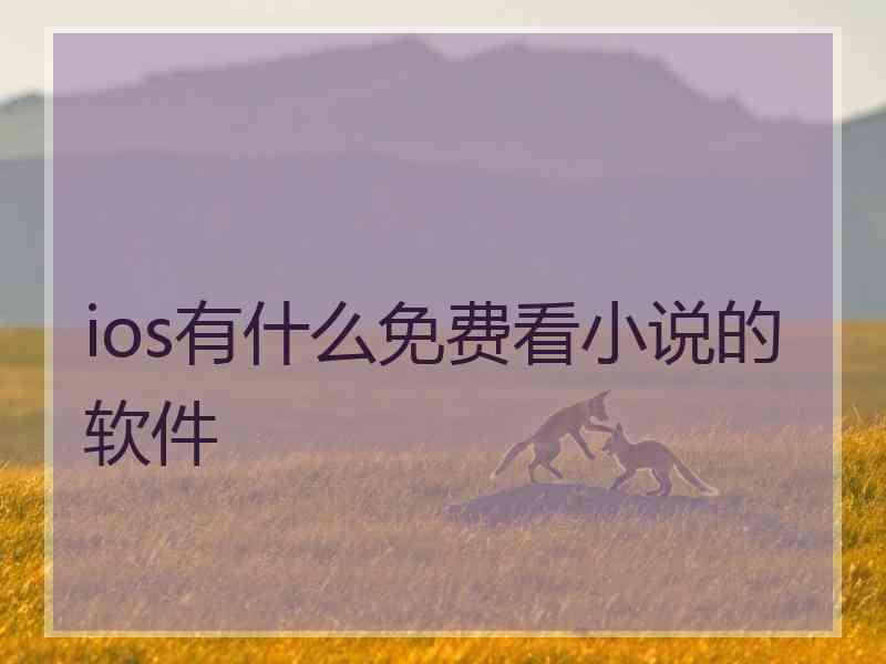 ios有什么免费看小说的软件