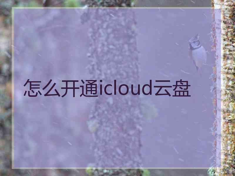 怎么开通icloud云盘