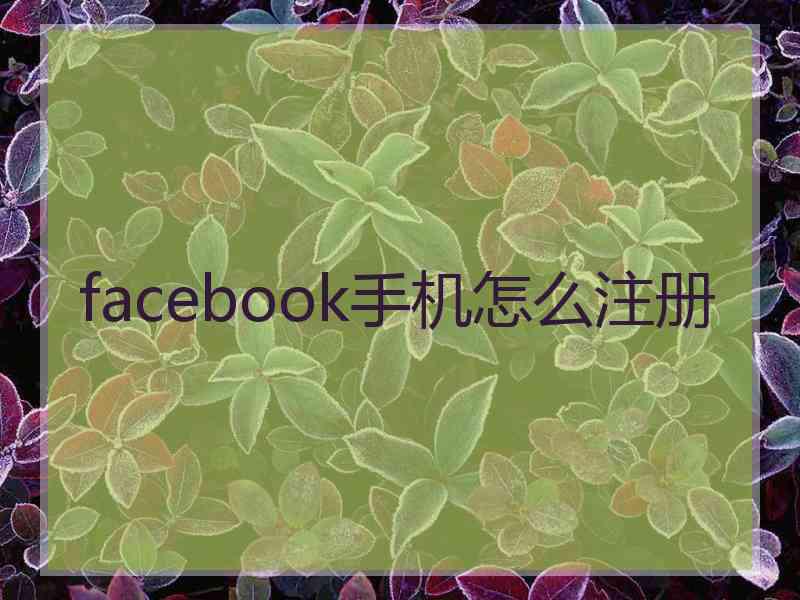 facebook手机怎么注册