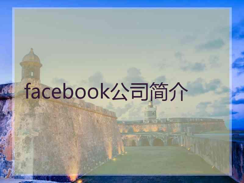 facebook公司简介