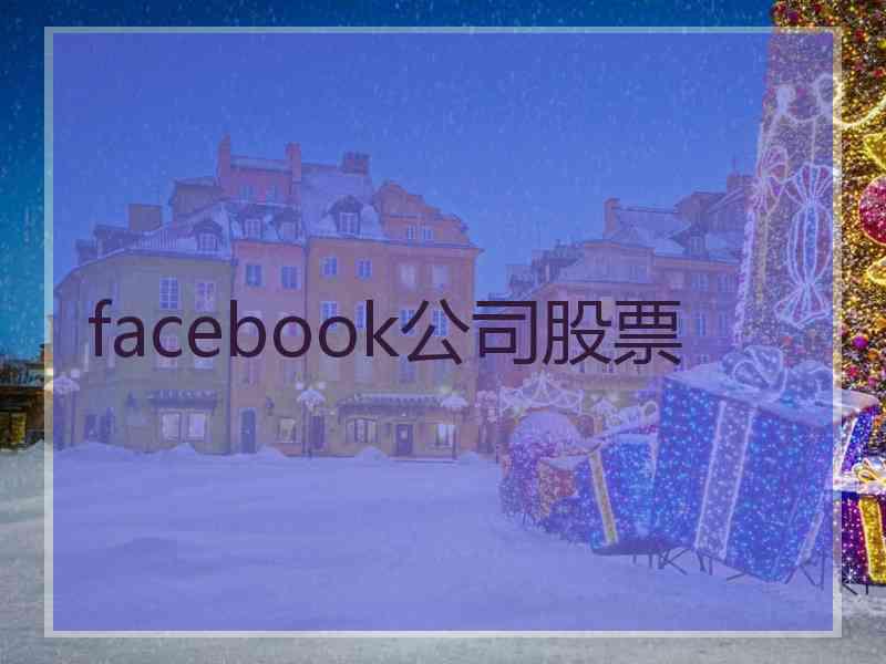 facebook公司股票