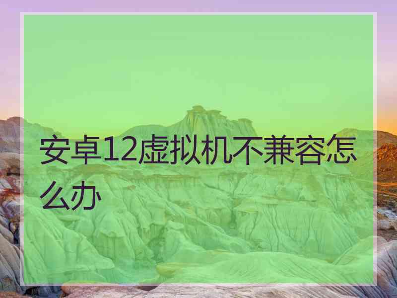 安卓12虚拟机不兼容怎么办