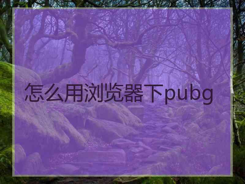 怎么用浏览器下pubg