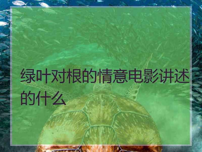 绿叶对根的情意电影讲述的什么