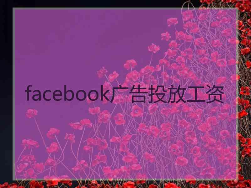 facebook广告投放工资