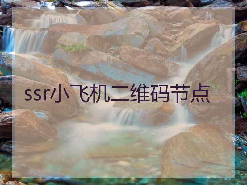 ssr小飞机二维码节点