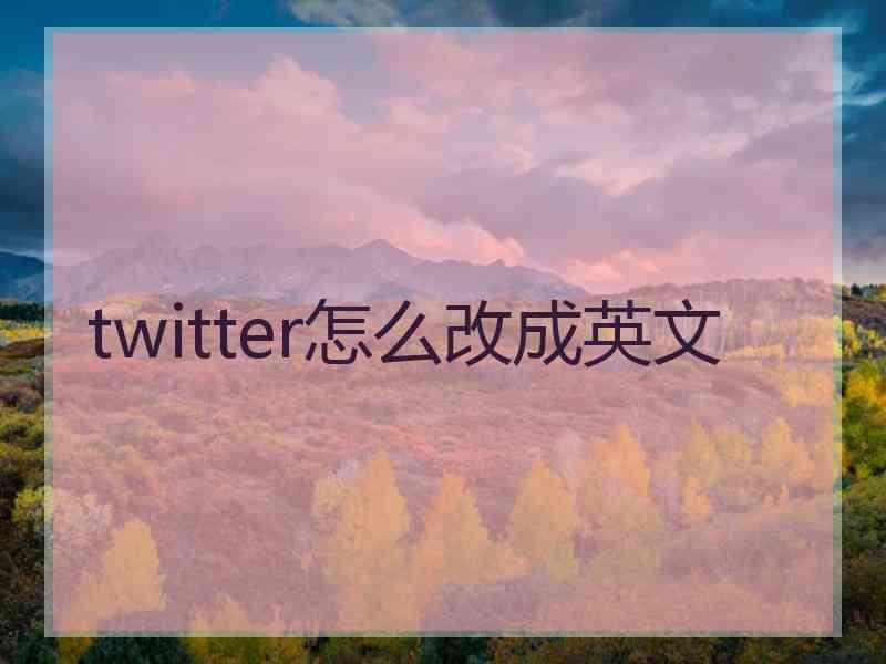 twitter怎么改成英文