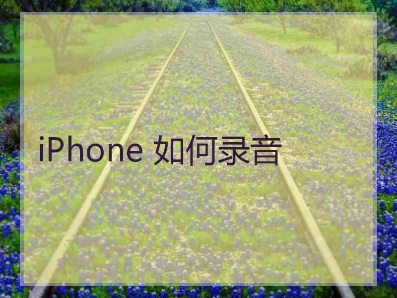 iPhone 如何录音