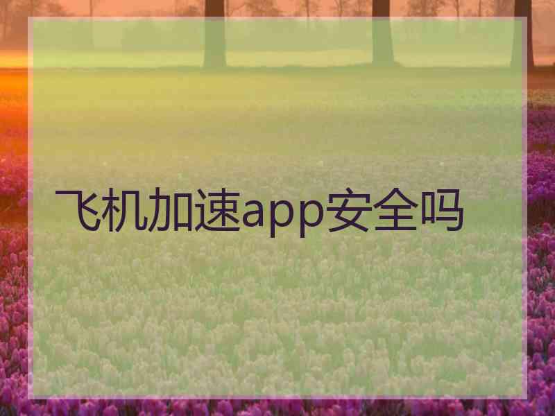 飞机加速app安全吗