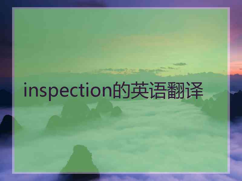 inspection的英语翻译