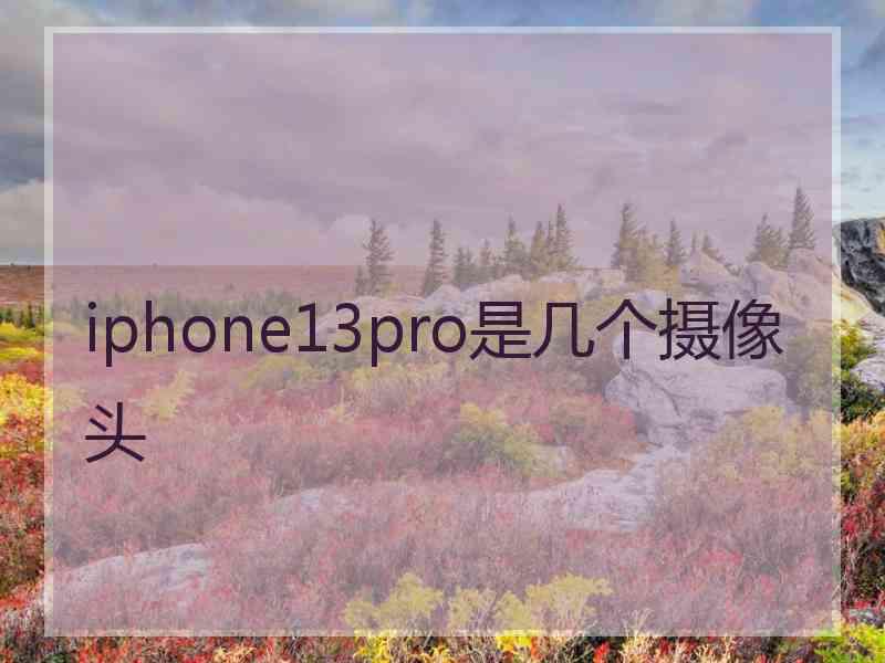 iphone13pro是几个摄像头