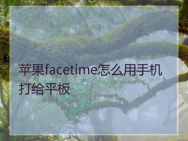 苹果facetime怎么用手机打给平板